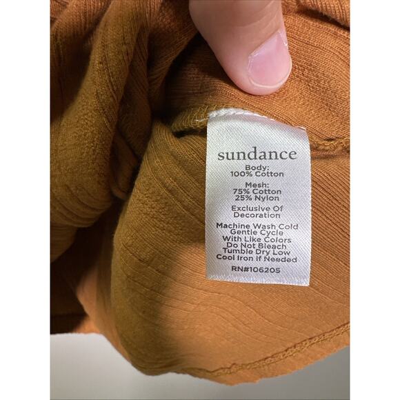 Sundance Tank Top Womens M Yellow Gold Lace Embroidered Adjustable Babydoll Boho - Picture 5 of 7